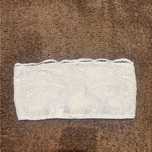 American Eagle Outfitters White Lace Crop Top
